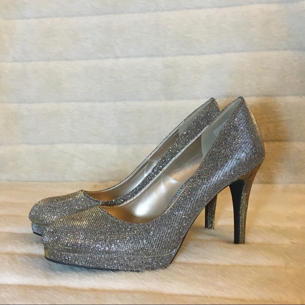 Shiny Gold-Silver Heels